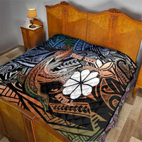 Personalised Kwajalein Atoll Quilt Polynesian Shark Tattoo Gradient Vibes LT14 - Polynesian Pride
