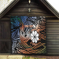 Personalised Kwajalein Atoll Quilt Polynesian Shark Tattoo Gradient Vibes LT14 - Polynesian Pride