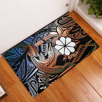Personalised Kwajalein Atoll Rubber Doormat Polynesian Shark Tattoo Gradient Vibes LT14 - Polynesian Pride