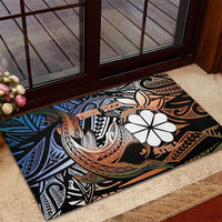 Personalised Kwajalein Atoll Rubber Doormat Polynesian Shark Tattoo Gradient Vibes LT14 - Polynesian Pride