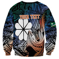 Personalised Kwajalein Atoll Sweatshirt Polynesian Shark Tattoo Gradient Vibes LT14 - Polynesian Pride