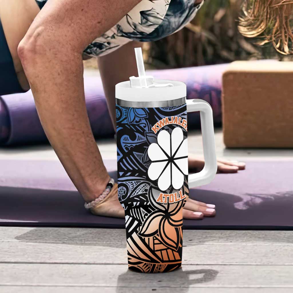 Kwajalein Atoll Tumbler With Handle Polynesian Shark Tattoo Gradient Vibes LT14 - Polynesian Pride