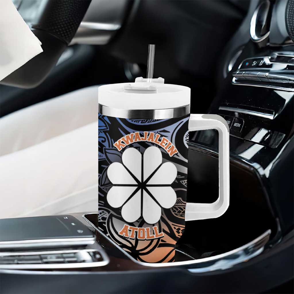 Kwajalein Atoll Tumbler With Handle Polynesian Shark Tattoo Gradient Vibes LT14 - Polynesian Pride