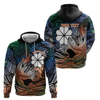Personalised Kwajalein Atoll Zip Hoodie Polynesian Shark Tattoo Gradient Vibes LT14 - Polynesian Pride