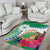 Marshall Islands Kwajalein Atoll Area Rug Curves Polynesian Mix Tropical Flowers