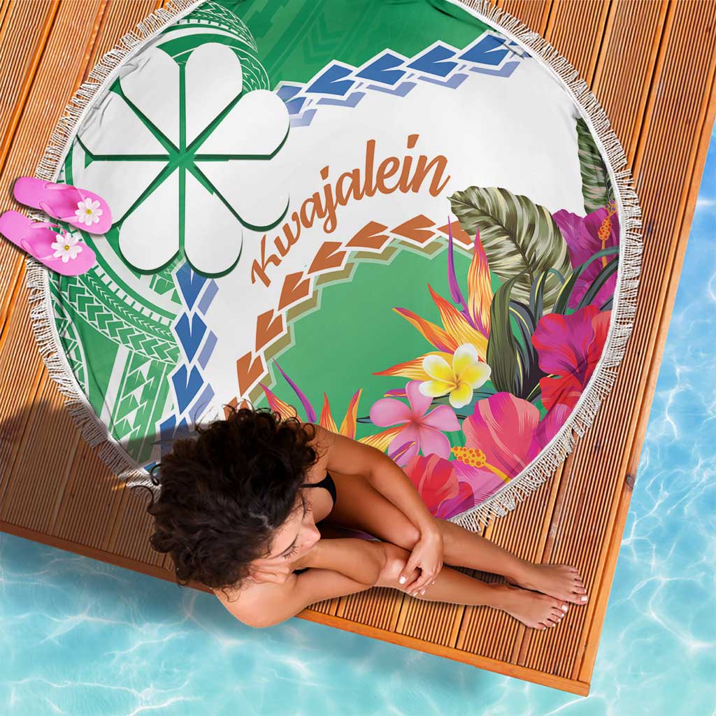 Marshall Islands Kwajalein Atoll Beach Blanket Curves Polynesian Mix Tropical Flowers LT14 - Polynesian Pride