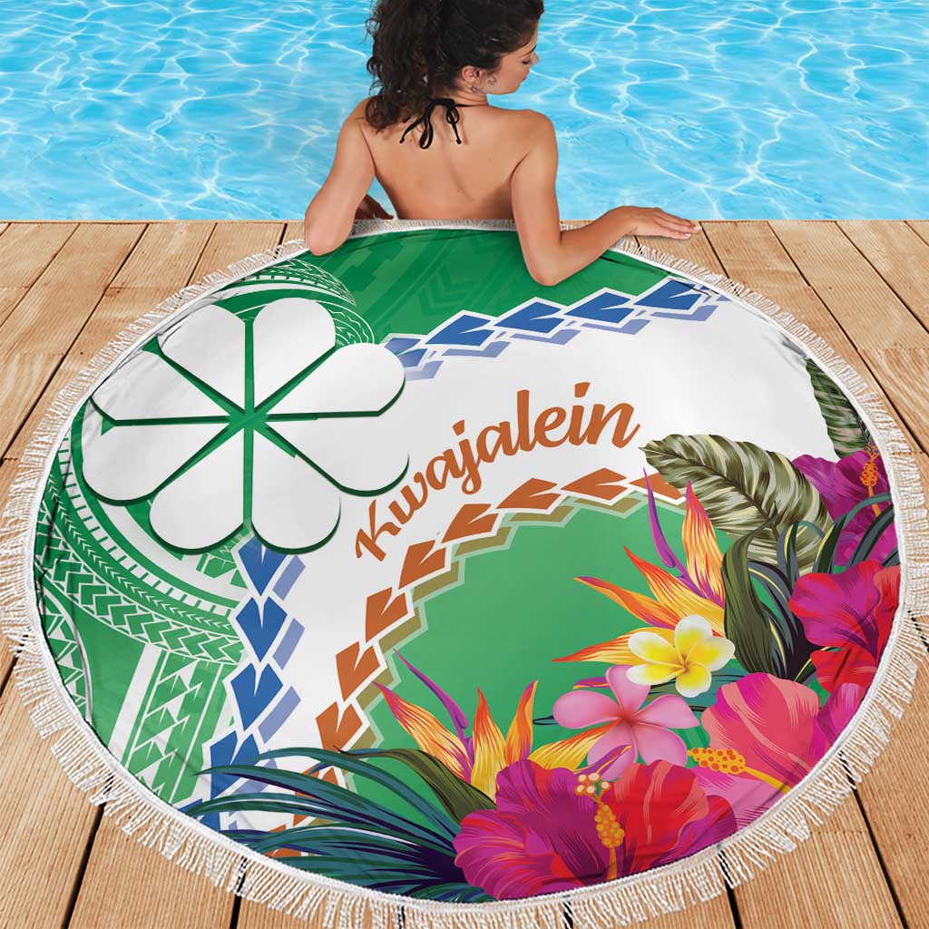 Marshall Islands Kwajalein Atoll Beach Blanket Curves Polynesian Mix Tropical Flowers LT14 - Polynesian Pride