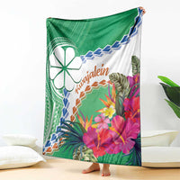 Marshall Islands Kwajalein Atoll Blanket Curves Polynesian Mix Tropical Flowers LT14 - Polynesian Pride