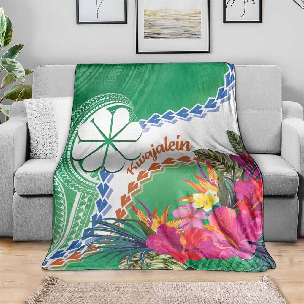 Marshall Islands Kwajalein Atoll Blanket Curves Polynesian Mix Tropical Flowers LT14 - Polynesian Pride