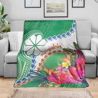 Marshall Islands Kwajalein Atoll Blanket Curves Polynesian Mix Tropical Flowers LT14 - Polynesian Pride