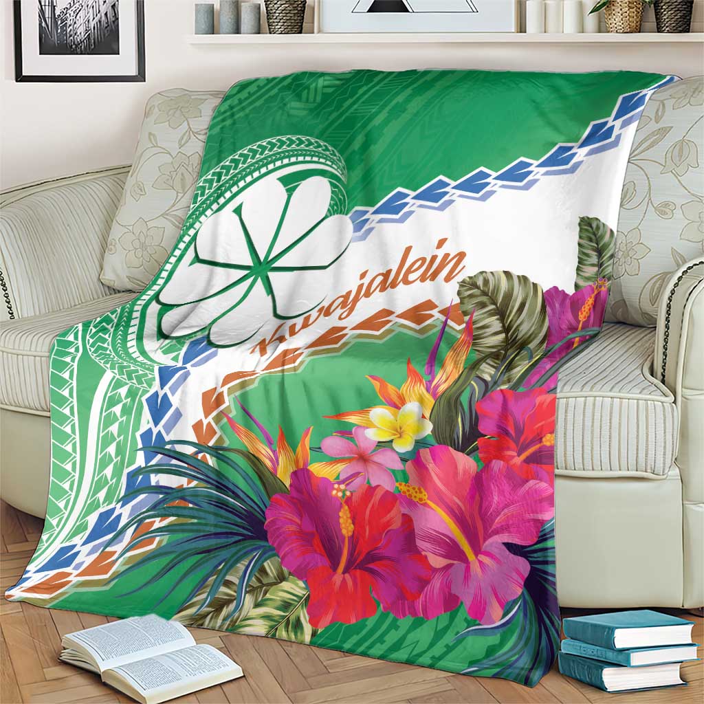 Marshall Islands Kwajalein Atoll Blanket Curves Polynesian Mix Tropical Flowers LT14 - Polynesian Pride