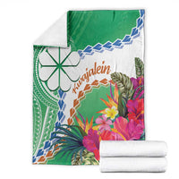 Marshall Islands Kwajalein Atoll Blanket Curves Polynesian Mix Tropical Flowers LT14 - Polynesian Pride