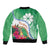 Marshall Islands Kwajalein Atoll Bomber Jacket Curves Polynesian Mix Tropical Flowers