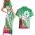 Marshall Islands Kwajalein Atoll Couples Matching Short Sleeve Bodycon Dress and Hawaiian Shirt Curves Polynesian Mix Tropical Flowers