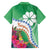 Marshall Islands Kwajalein Atoll Family Matching Off Shoulder Short Dress and Hawaiian Shirt Curves Polynesian Mix Tropical Flowers