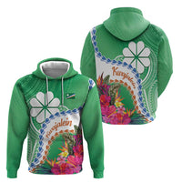 Marshall Islands Kwajalein Atoll Hoodie Curves Polynesian Mix Tropical Flowers LT14 - Polynesian Pride