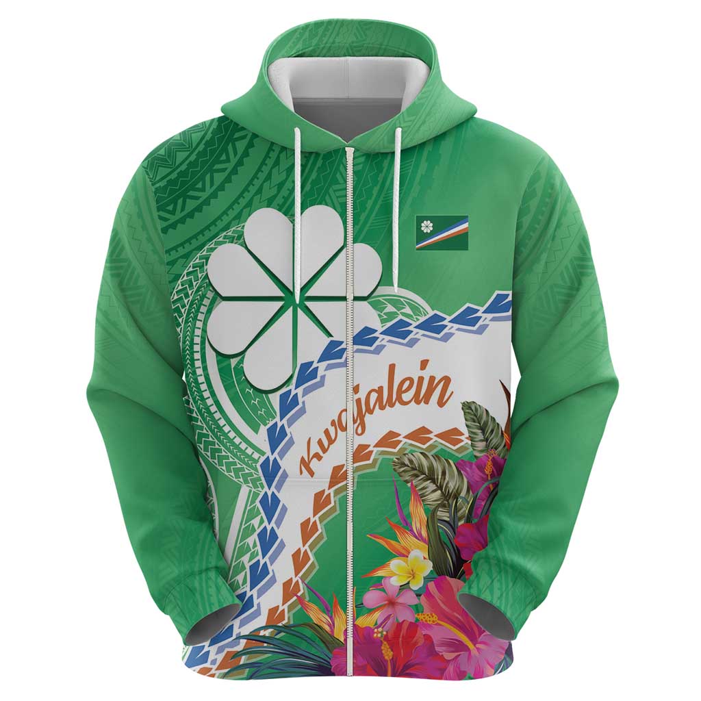 Marshall Islands Kwajalein Atoll Hoodie Curves Polynesian Mix Tropical Flowers LT14 - Polynesian Pride