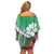 Marshall Islands Kwajalein Atoll Off Shoulder Short Dress Curves Polynesian Mix Tropical Flowers