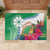 Marshall Islands Kwajalein Atoll Rubber Doormat Curves Polynesian Mix Tropical Flowers