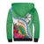 Marshall Islands Kwajalein Atoll Sherpa Hoodie Curves Polynesian Mix Tropical Flowers