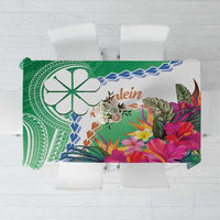 Marshall Islands Kwajalein Atoll Tablecloth Curves Polynesian Mix Tropical Flowers LT14 Green - Polynesian Pride