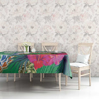 Marshall Islands Kwajalein Atoll Tablecloth Curves Polynesian Mix Tropical Flowers LT14 - Polynesian Pride