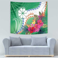 Marshall Islands Kwajalein Atoll Tapestry Curves Polynesian Mix Tropical Flowers LT14 - Polynesian Pride