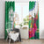 Marshall Islands Kwajalein Atoll Window Curtain Curves Polynesian Mix Tropical Flowers