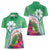 Marshall Islands Kwajalein Atoll Women Polo Shirt Curves Polynesian Mix Tropical Flowers