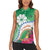 Marshall Islands Kwajalein Atoll Women Sleeveless Polo Shirt Curves Polynesian Mix Tropical Flowers