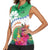 Marshall Islands Kwajalein Atoll Women Sleeveless Polo Shirt Curves Polynesian Mix Tropical Flowers