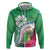 Marshall Islands Kwajalein Atoll Zip Hoodie Curves Polynesian Mix Tropical Flowers