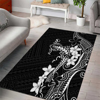 Black Hawaii Area Rug Hammerhead Shark Tattoo Curve Polynesian LT14 - Polynesian Pride