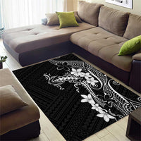 Black Hawaii Area Rug Hammerhead Shark Tattoo Curve Polynesian LT14 - Polynesian Pride