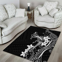 Black Hawaii Area Rug Hammerhead Shark Tattoo Curve Polynesian LT14 - Polynesian Pride