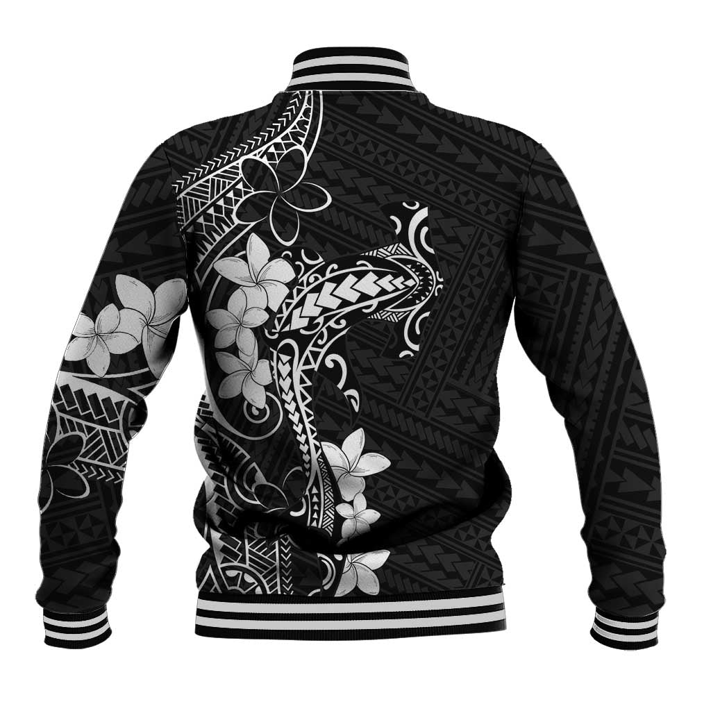 Black Hawaii Baseball Jacket Hammerhead Shark Tattoo Curve Polynesian LT14 - Polynesian Pride