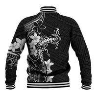 Black Hawaii Baseball Jacket Hammerhead Shark Tattoo Curve Polynesian LT14 - Polynesian Pride