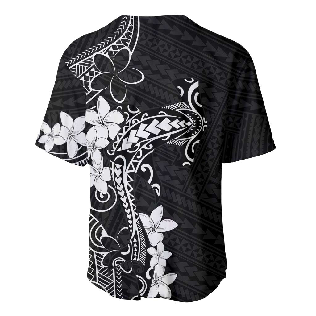 Black Hawaii Baseball Jersey Hammerhead Shark Tattoo Curve Polynesian LT14 - Polynesian Pride