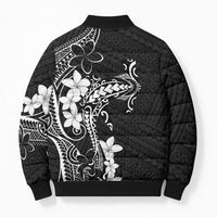 Black Hawaii Bomber Puffer Jacket Hammerhead Shark Tattoo Curve Polynesian LT14 - Polynesian Pride