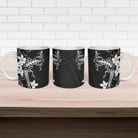 Black Hawaii Ceramic Mug Hammerhead Shark Tattoo Curve Polynesian LT14 - Polynesian Pride