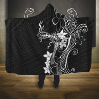 Black Hawaii Hooded Blanket Hammerhead Shark Tattoo Curve Polynesian LT14 - Polynesian Pride
