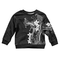 Black Hawaii Kid Ugly Christmas Sweater Hammerhead Shark Tattoo Curve Polynesian LT14 Kid Black - Polynesian Pride