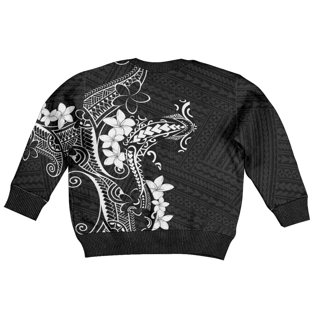 Black Hawaii Kid Ugly Christmas Sweater Hammerhead Shark Tattoo Curve Polynesian LT14 - Polynesian Pride