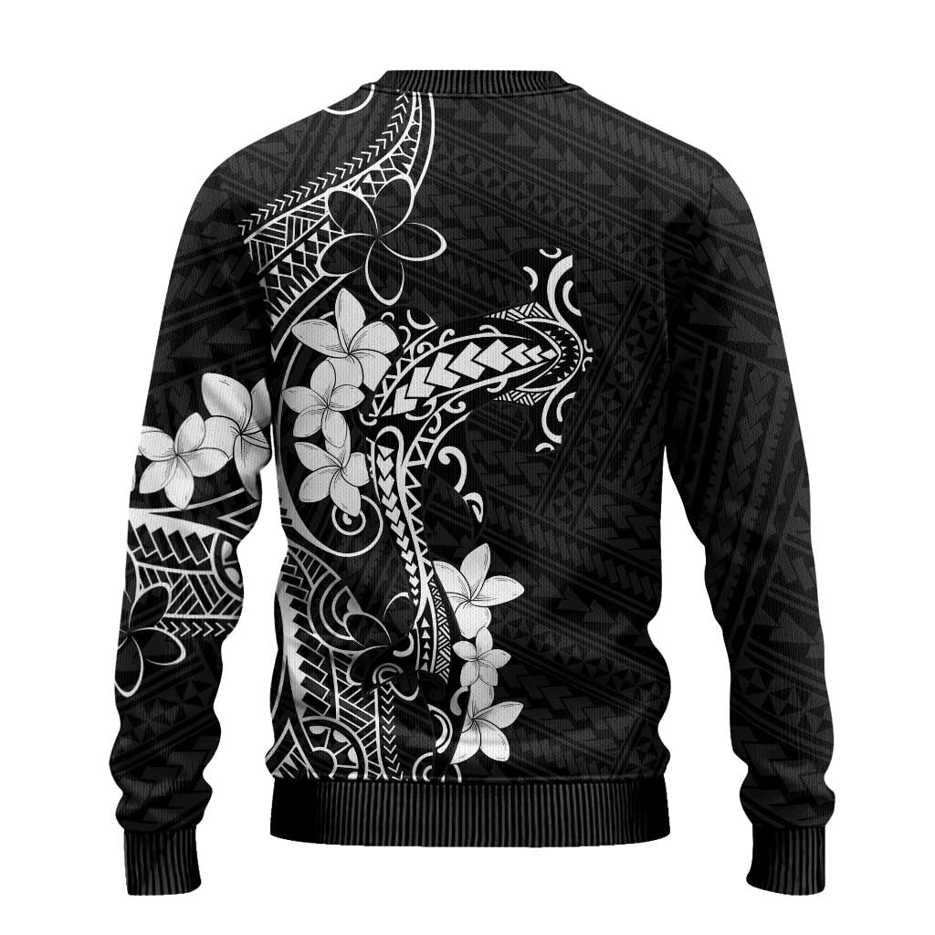 Black Hawaii Ugly Christmas Sweater Hammerhead Shark Tattoo Curve Polynesian LT14 - Polynesian Pride