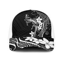 Black Hawaii Mesh Trucker Cap Hammerhead Shark Tattoo Curve Polynesian LT14 One Size White Black - Polynesian Pride