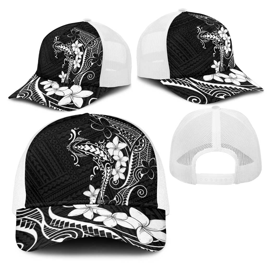 Black Hawaii Mesh Trucker Cap Hammerhead Shark Tattoo Curve Polynesian LT14 - Polynesian Pride