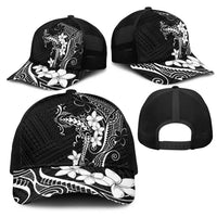 Black Hawaii Mesh Trucker Cap Hammerhead Shark Tattoo Curve Polynesian LT14 - Polynesian Pride
