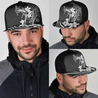 Black Hawaii Mesh Trucker Cap Hammerhead Shark Tattoo Curve Polynesian LT14 - Polynesian Pride