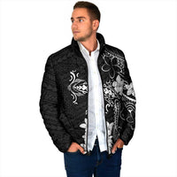 Black Hawaii Padded Jacket Hammerhead Shark Tattoo Curve Polynesian LT14 - Polynesian Pride