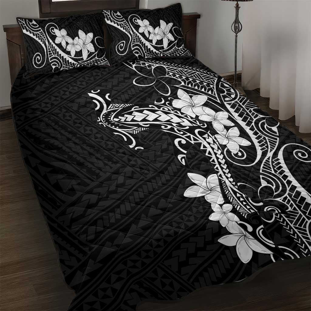 Black Hawaii Quilt Bed Set Hammerhead Shark Tattoo Curve Polynesian LT14 Black - Polynesian Pride